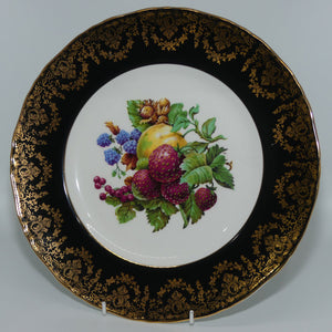 fine-quality-fruit-motif-plate-dark-border-gilt-trim