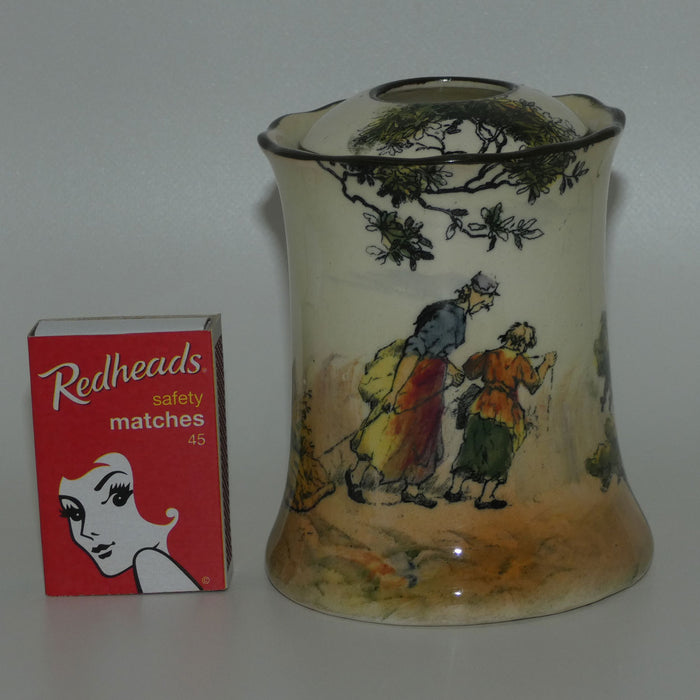 Royal Doulton Gleaners and Gypsies hair tidy pot