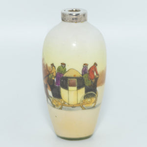 Royal Doulton Coaching Days miniature vase E3804 | 925 Silver rim