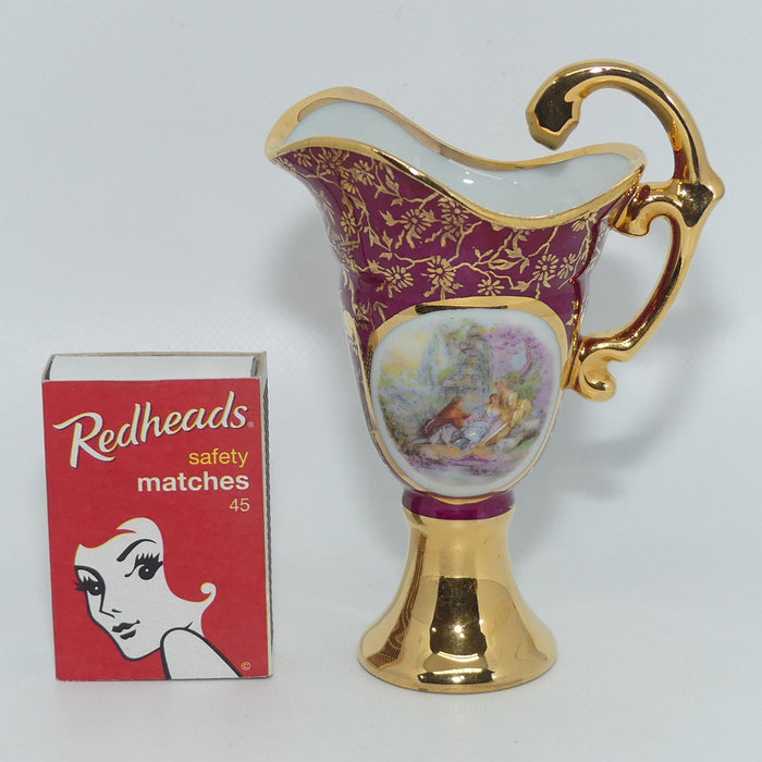 Monarch Porcelain D'Art Limoges France Courting Scuttle | Rouge and Gilt