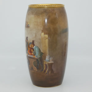 royal-doulton-tavern-scene-hand-painted-cylinder-vase-w-nunn