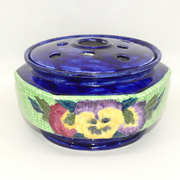 Maling Ringtons Ltd Pansy pattern flower vase with insert | Squat