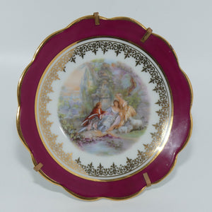 monarch-porcelain-dart-limoges-france-traditional-courting-couple-plate-in-stand
