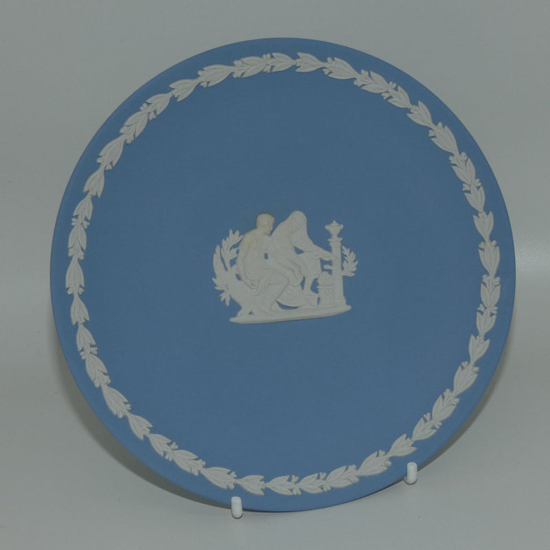 Wedgwood Jasper White on Pale Blue Roman Scene plate (signed