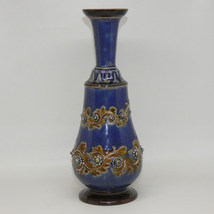 Doulton Lambeth George Tinworth Blue and Brown vase c.1877