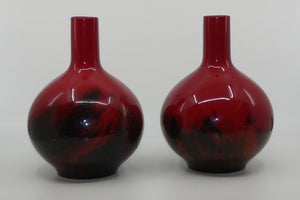 royal-doulton-flambe-veined-pair-of-tall-neck-bulbous-vases-on-plinth-bases