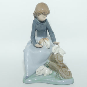 Nao by Lladro figure Young Girl with Rabbits #1026