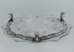 Georgian | Geo III | Sterling Silver shell and scroll waiter with original scratch weight | London 1768 | Ebenezer Coker