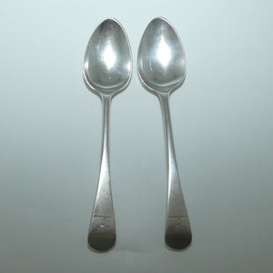 Georgian | Geo III | Sterling Silver Old English pattern pair of spoons | London 1802