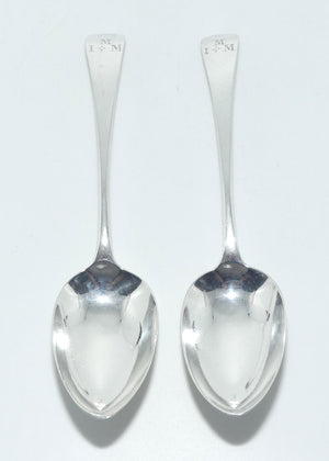 George III Sterling Silver pair of Old English pattern soup or serving spoons | London 1810 | Mary & Elizabeth Sumner