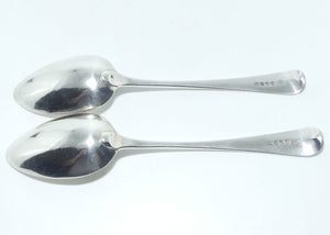 George III Sterling Silver pair of Old English pattern soup or serving spoons | London 1810 | Mary & Elizabeth Sumner