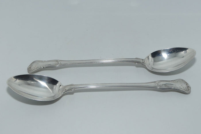 Georgian | Geo III | Sterling Silver pair of Kings Hourglass basting spoons | London 1814 | Paul Storr