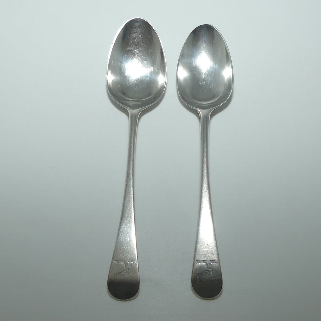 Georgian | Geo IV | Sterling Silver Old English pattern pair of spoons | London 1826