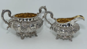 Early Victorian Irish Sterling Silver 3 piece tea service | Dublin 1839/40 | James Fray