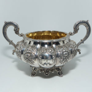 Early Victorian Irish Sterling Silver 3 piece tea service | Dublin 1839/40 | James Fray