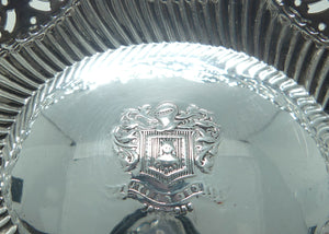 Late Victorian Sterling Silver openwork bon bon dish | Sheffield 1902 | The Mercer's Co emblem