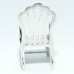 Edwardian Sterling Silver miniature chair | Tennysons Chair | 1809 - 1892 | Made for Aspreys London