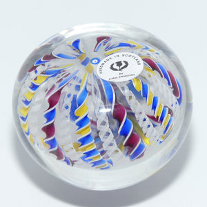 John Deacons Scotland 20 Stave Crown Large paperweight | Blue Yellow and Blue Magenta
