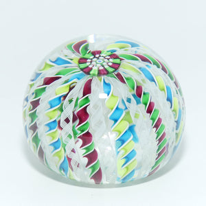 John Deacons Scotland 20 Stave Crown Large paperweight | Green Magenta and Blue Lime Yellow