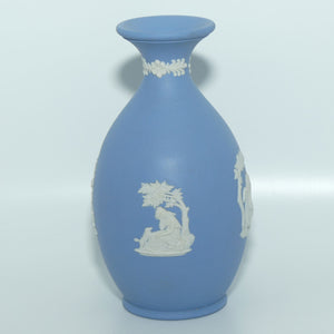 Wedgwood Jasper | White on Pale Blue | Ovoid body vase | 2 Cherubs | Farmer Couple