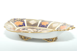 Royal Crown Derby Old Imari 1128 oval handled bowl with 4 tiny feet | c.1932