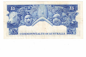 1954 R49 Commonwealth of Australia 5 Pound | Coombs Wilson | TA33 299076 | Fine