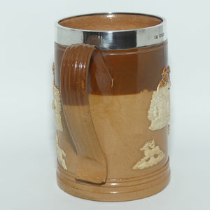 Doulton Lambeth Harvest Hunting mug with Sterling Silver rim | Shape 6235