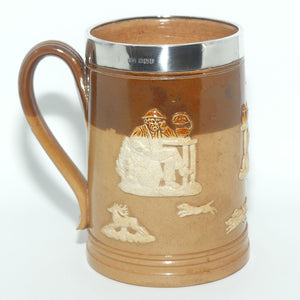 Doulton Lambeth Harvest Hunting mug with Sterling Silver rim | Shape 6235