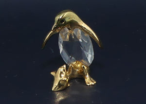 Lencia Austria | Star Collection crystal figure | 66.078 Mother Penguin and Chick | boxed