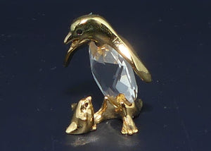 Lencia Austria | Star Collection crystal figure | 66.078 Mother Penguin and Chick | boxed