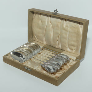 German 800 Silver set of 6 tea spoons | Bruckmann & Sohne | Model 195