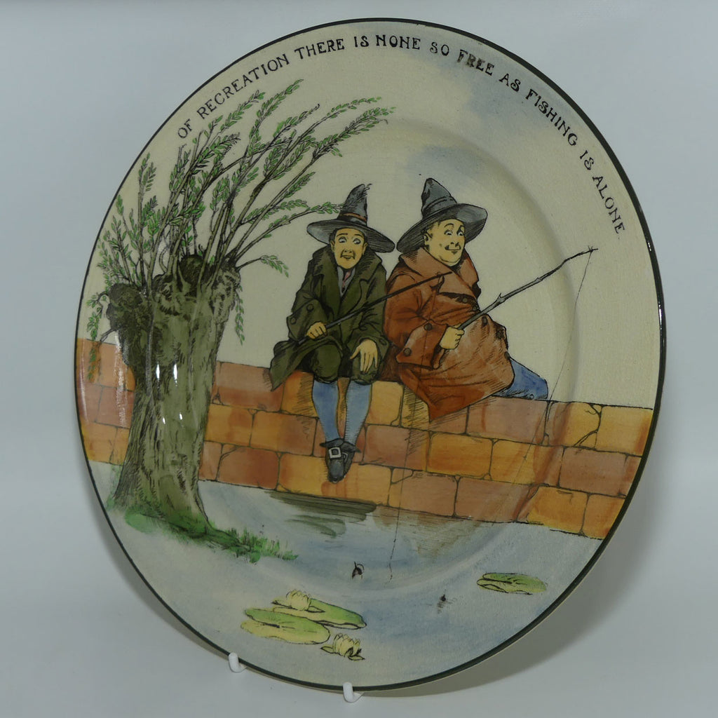 Royal Doulton Gallant Fishers plate | 26.5cm | Of Recreation there is none so free as fishing is alone | D3680