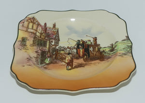 Royal Doulton Old English Coaching Scenes square cabinet plate D6393