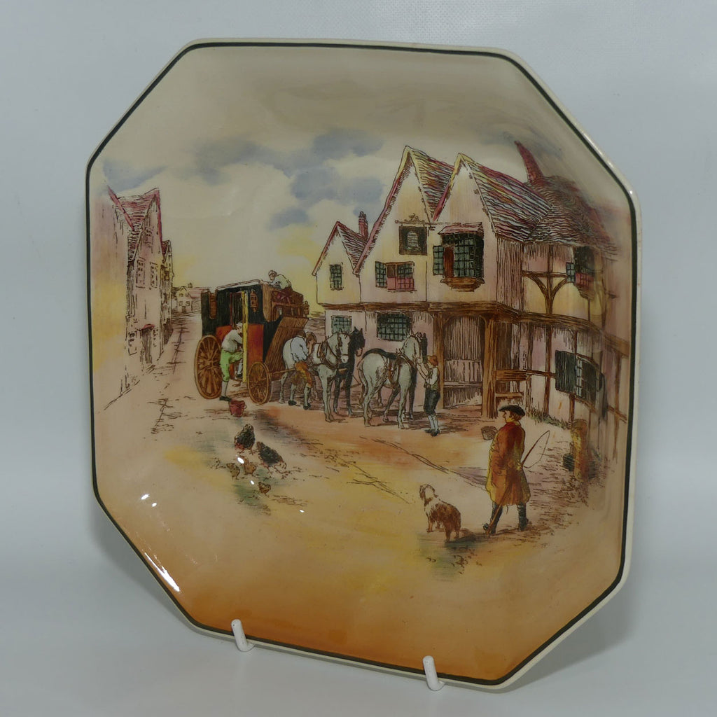 Royal Doulton Old English Coaching Scenes square bowl #1 | D6393