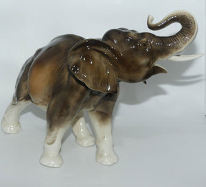 Royal Dux figure of Elephant | Trunk in Salute | Large