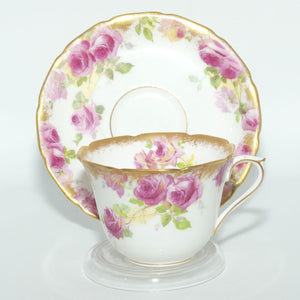 Royal Doulton Roses and Heavily gilt tea duo E2620