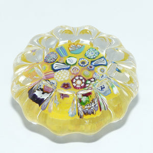 John Deacons Scotland | Daisy shape Magnum paperweight | End of Day | Yellow