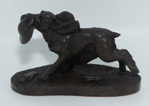 Heredities Cold Cast Bronze figure of an Spaniel with Hat | Jean Spouse