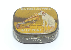 His Masters Voice HMV Yellow Gramophone needle tin | Half Tone