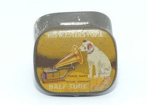 His Masters Voice HMV Yellow Gramophone needle tin | Half Tone