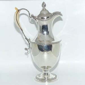 Geo III Sterling Silver baluster shape claret jug with beaded thread decoration | London 1798