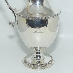 Geo III Sterling Silver baluster shape claret jug with beaded thread decoration | London 1798