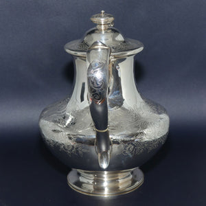 Early Victorian Sterling Silver tea pot with Bright Cut decoration | Dismore Silversmiths to the Queen Liverpool