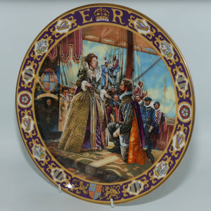Royal Doulton Kings and Queens of the Realm PN1 plate | Queen Elizabeth I Knighting Sir Francis Drake