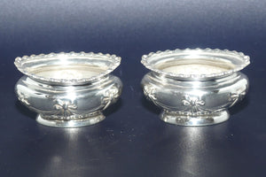 Sterling Silver pair of Neoclassical design open salts | Sheffield 1903 | 44.7g