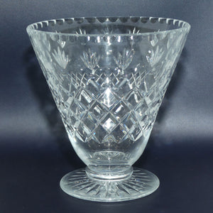 Stevens and Williams Crystal England | wide mouth diamond cut and panelled vase