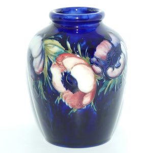 William Moorcroft Anemone bulbous blue vase 