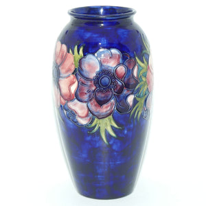 Walter Moorcroft Anemone on Blue ground tall cylinder 393/10 vase  #1