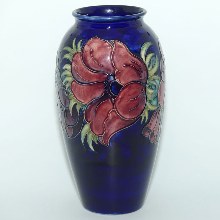Walter Moorcroft Anemone on Blue ground tall cylinder 393/10 vase | c.1970 | #2