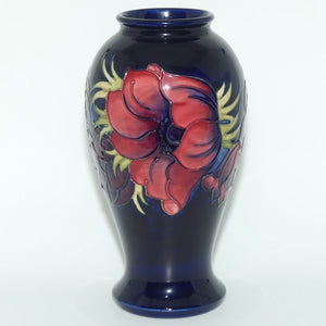 Walter Moorcroft Anemone (Blue) bulbous flaired foot vase